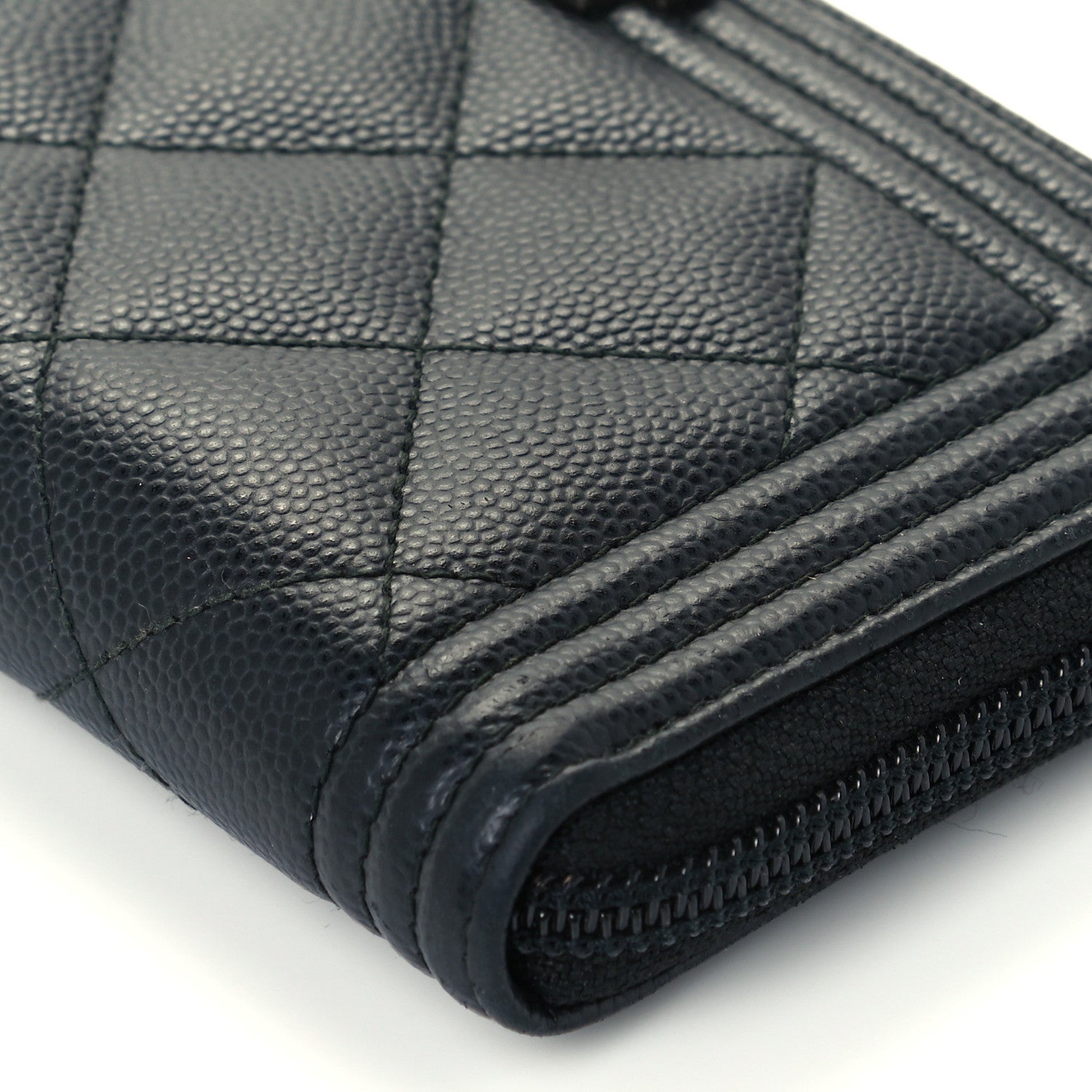 Chanel Caviar Quilted Small Boy Zip Around Wallet Black 10 of 10