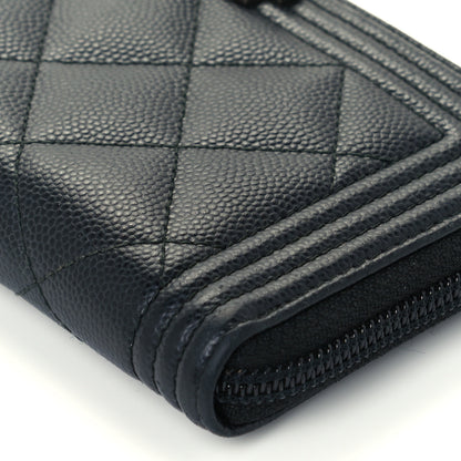 Chanel Caviar Quilted Small Boy Zip Around Wallet Black 10 of 10