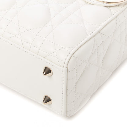 Christian Dior Lambskin Cannage Small My ABCDior Lady Dior White 6 of 11