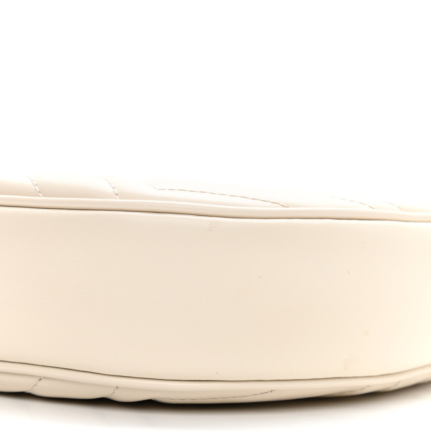 Gucci Calfskin Matelasse Chevron Mini GG Marmont Half Moon Hobo Mystic White 9 of 9