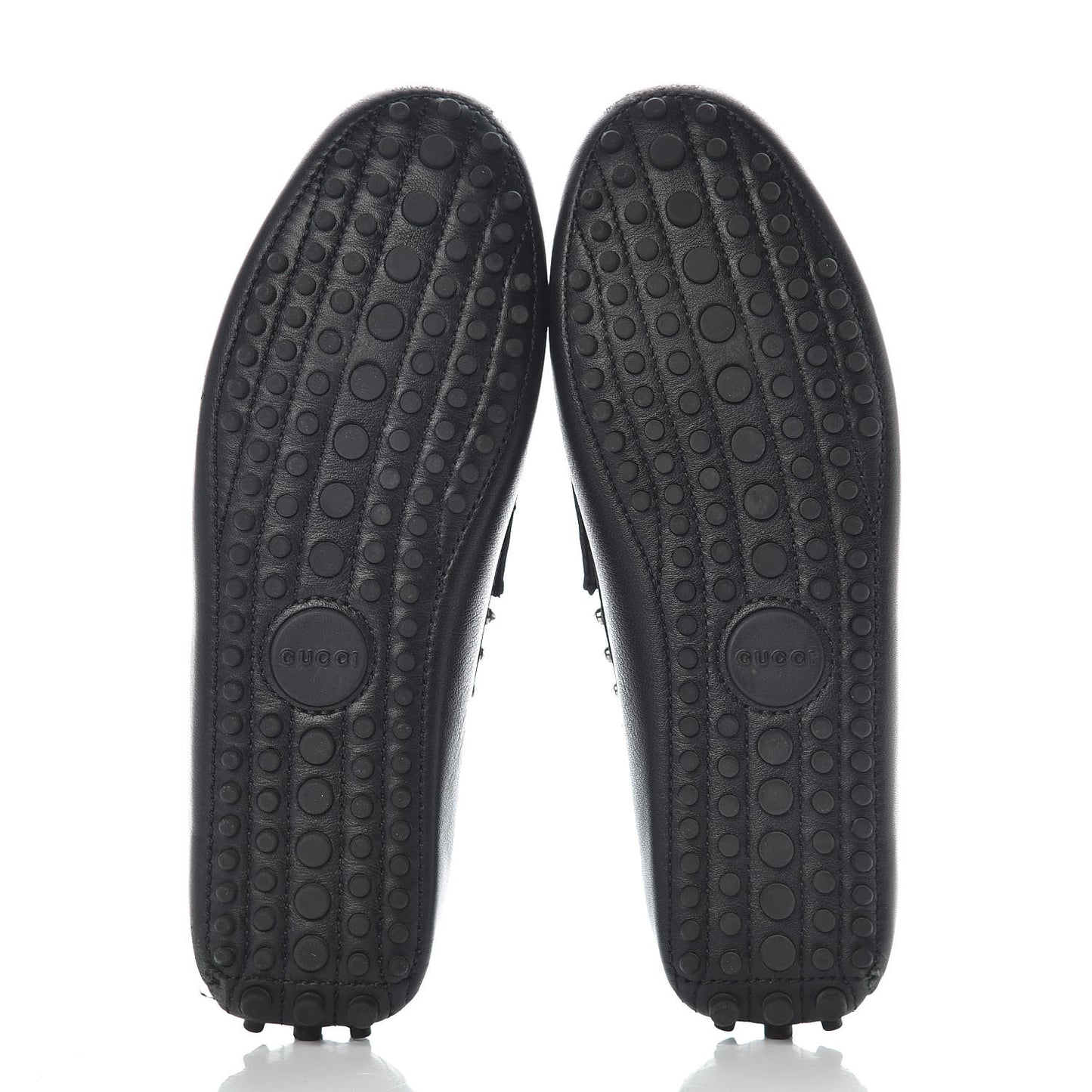 Calfskin Miro Soft Studded Womens Horsebit Driver Loafers 37 Black