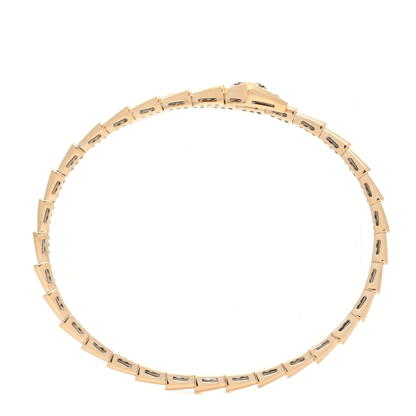 18K Yellow Gold Diamond Serpenti Viper Bracelet M
