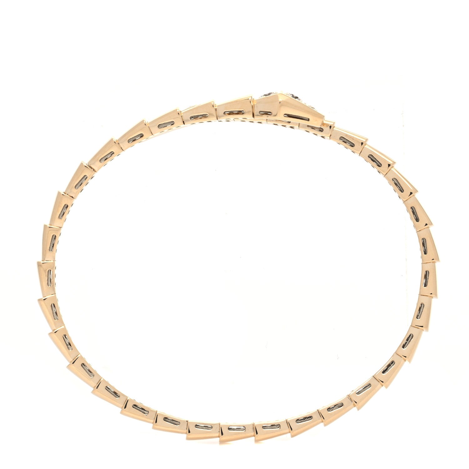 Bulgari 18K Yellow Gold Diamond Serpenti Viper Bracelet M 3 of 4