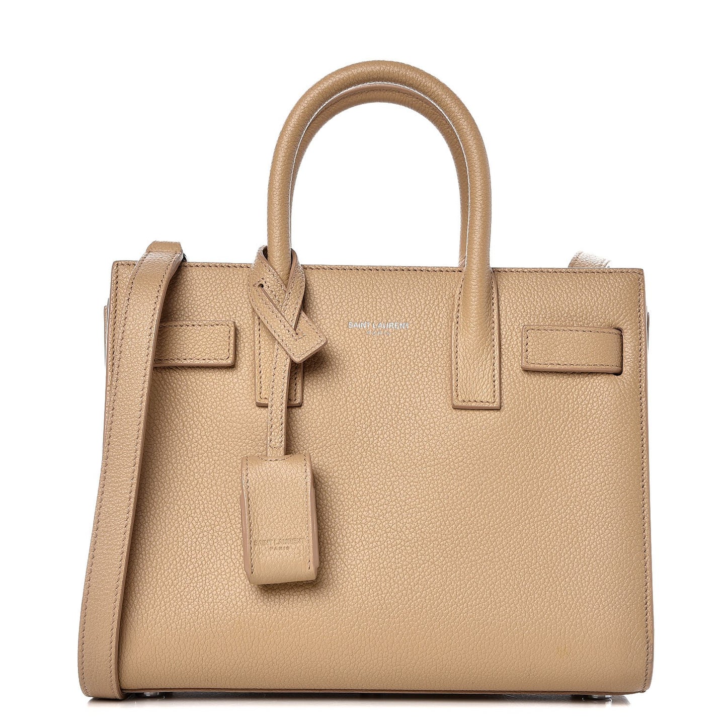 Grained Calfskin Nano Sac De Jour Dark Beige