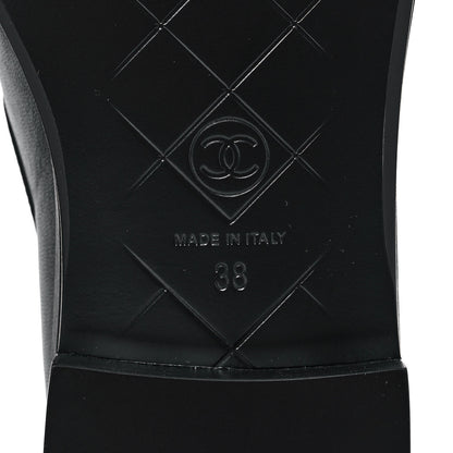 Chanel Lambskin Quilted CC Turnlock Loafers 38 Black 6 of 9