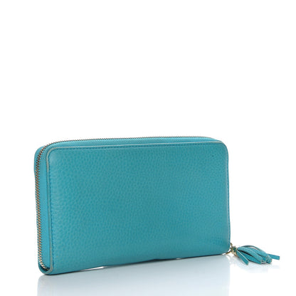 Gucci Pebbled Calfskin Soho Zip Around Wallet Deep Cobalt 3 of 9