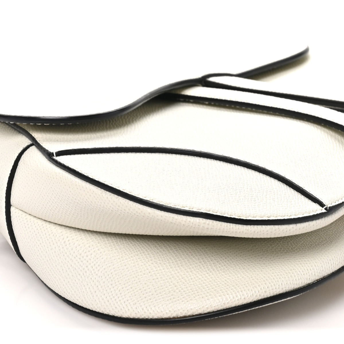 Christian Dior Grained Calfskin Saddle Bag White 9 of 11