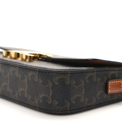 Celine Canvas Calfskin Triomphe Shoulder Bag Tan 9 of 9