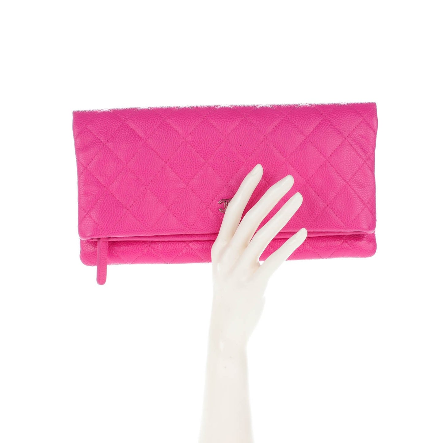Caviar Quilted CC Beauty Clutch Pink