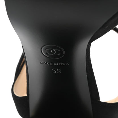 Chanel Suede Sandals 39 Black 6 of 10