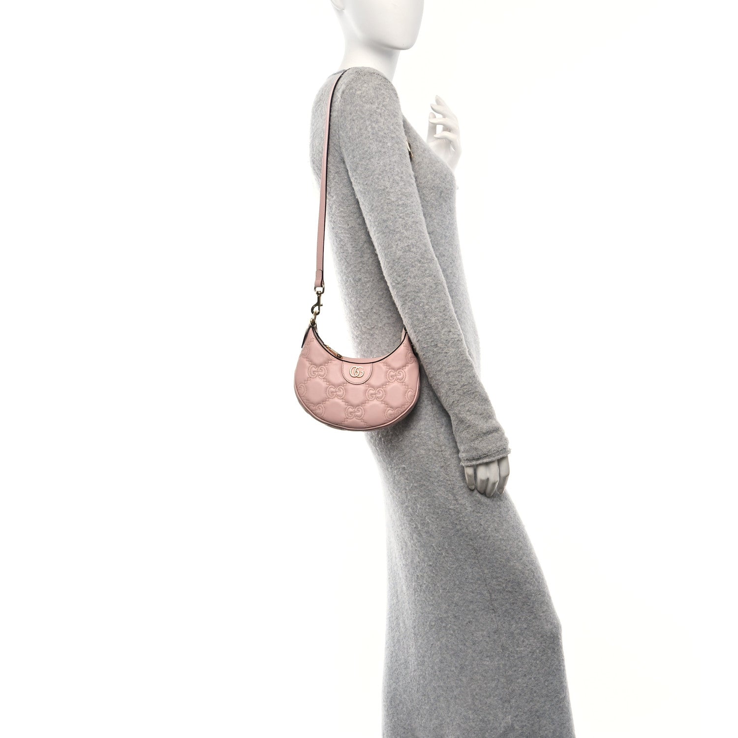 Gucci Calfskin GG Matelasse Mini Hobo Shoulder Bag Perfect Pink Natural 2 of 10