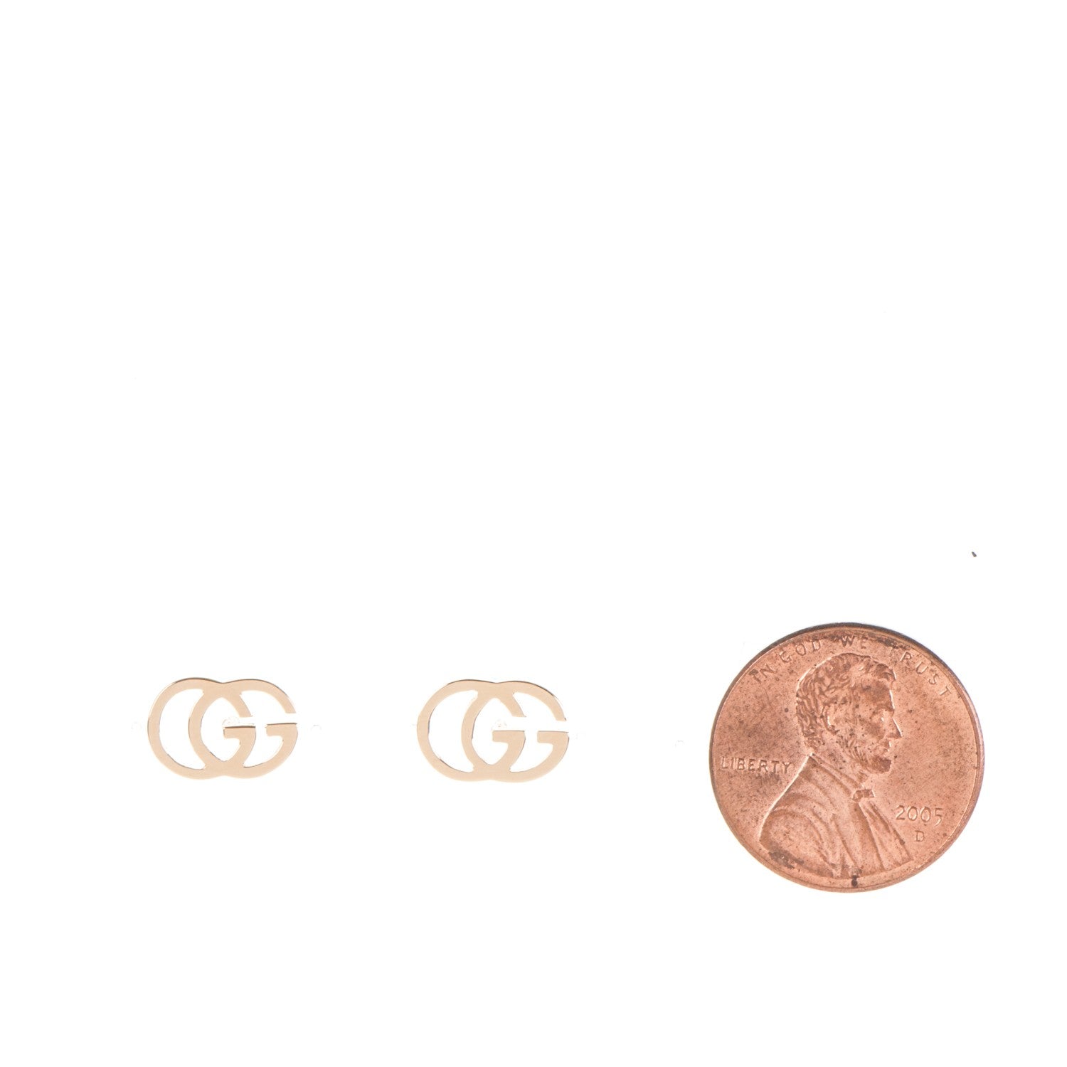 Gucci 18K Yellow Gold GG Tissue Stud Earrings 2 of 5