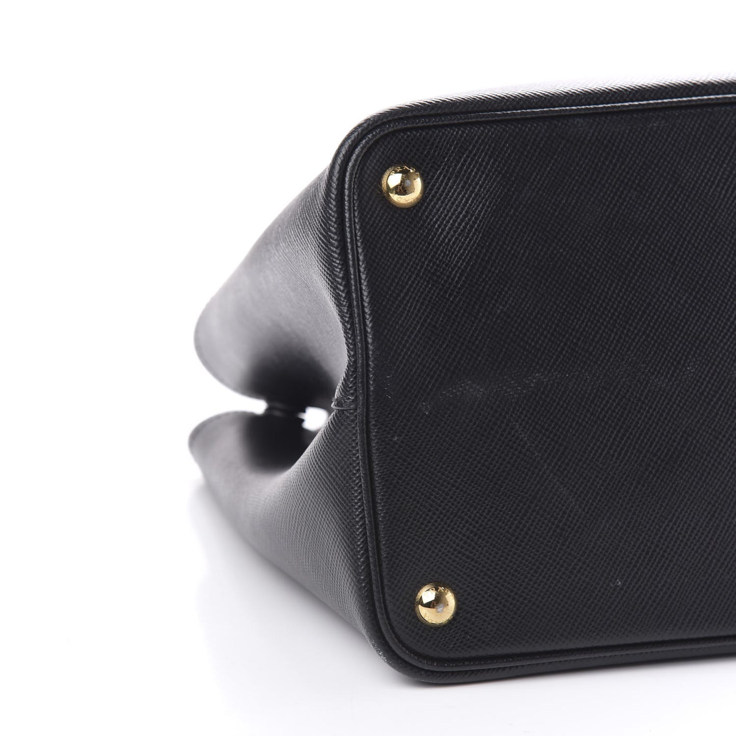 Saffiano Cuir Medium Double Bag Black Fuoco