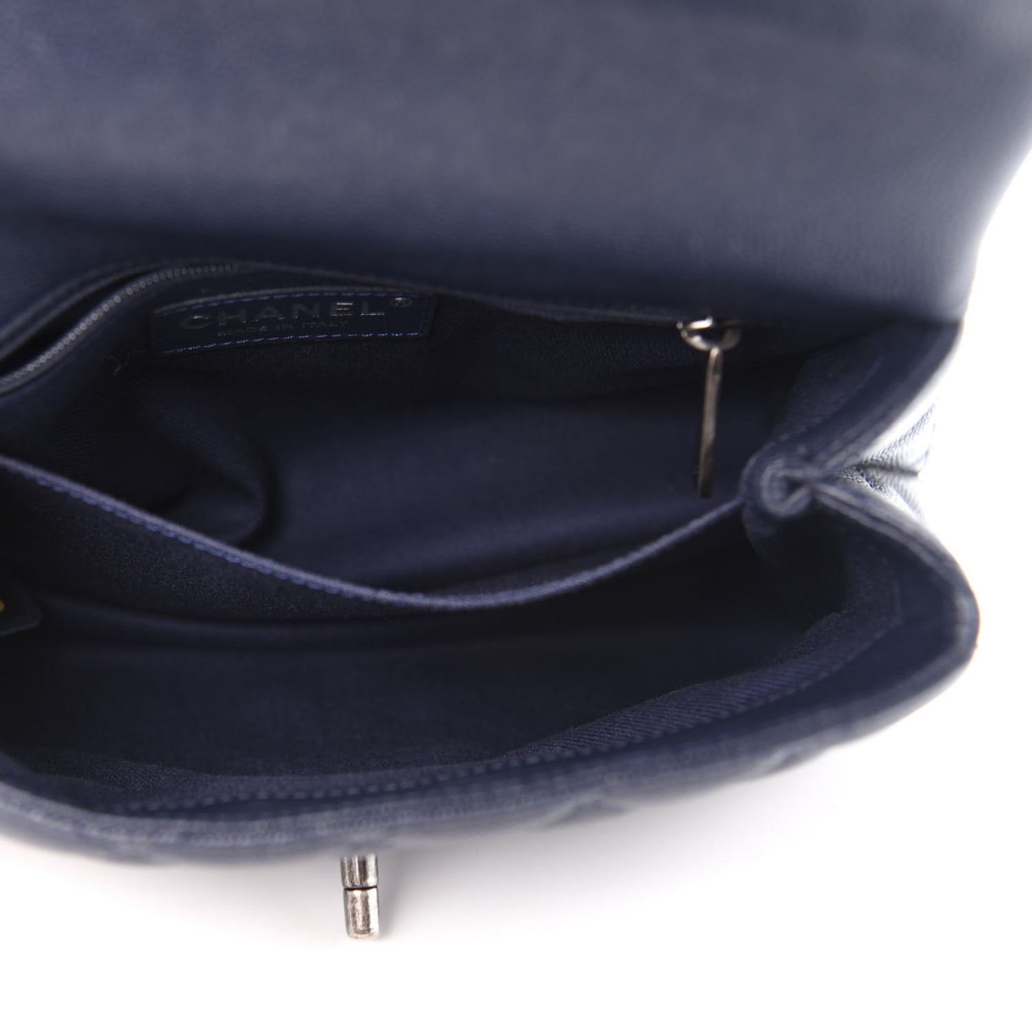 Caviar Quilted Mini Coco Handle Flap Navy Blue