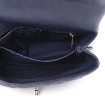 Chanel Caviar Quilted Mini Coco Handle Flap Navy Blue 6 of 11
