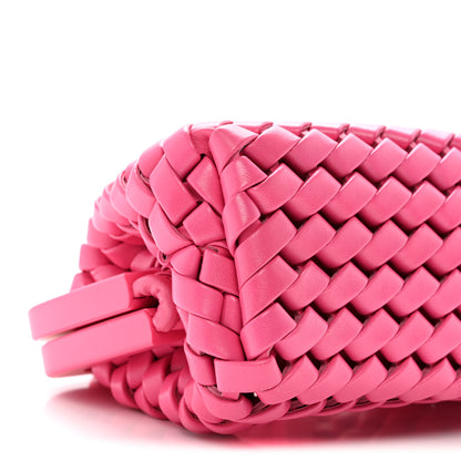 Bottega Veneta Lambskin Calfskin Slanted Intreccio Small The Point Triangle Bag Bonbon 8 of 10