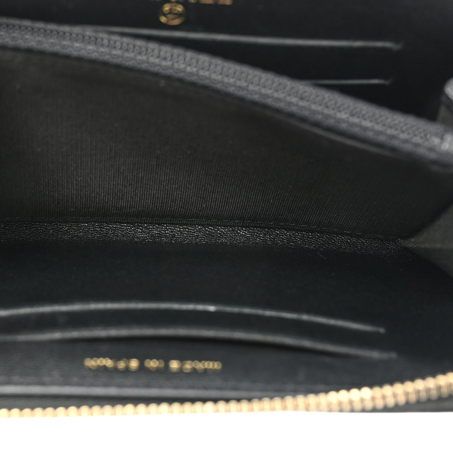 Chanel Sheepskin Quilted Mademoiselle Vintage Zip Around Wallet Black 5 of 13