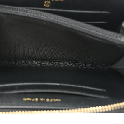 Chanel Sheepskin Quilted Mademoiselle Vintage Zip Around Wallet Black 5 of 13