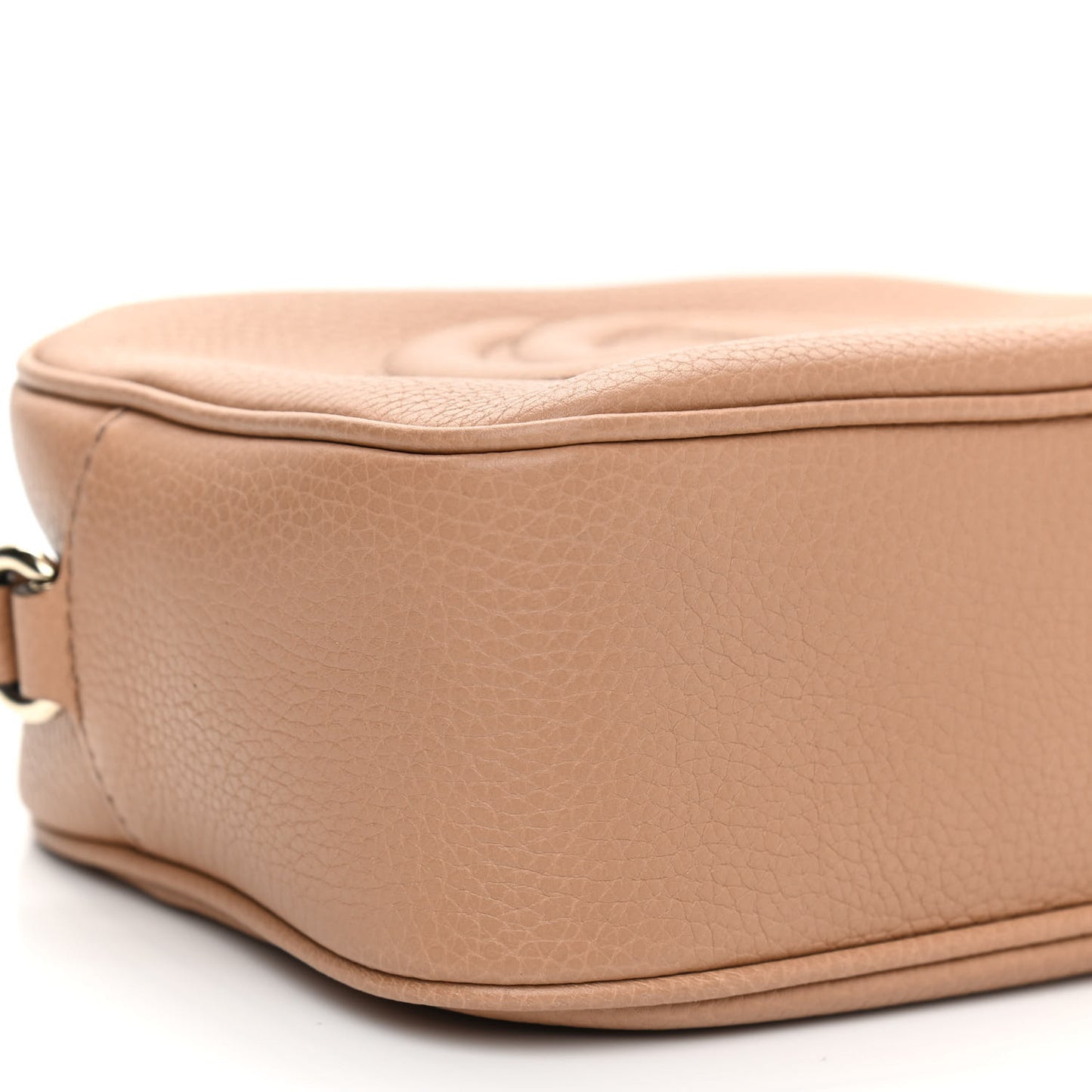 Pebbled Calfskin Small Soho Disco Bag Rose Beige
