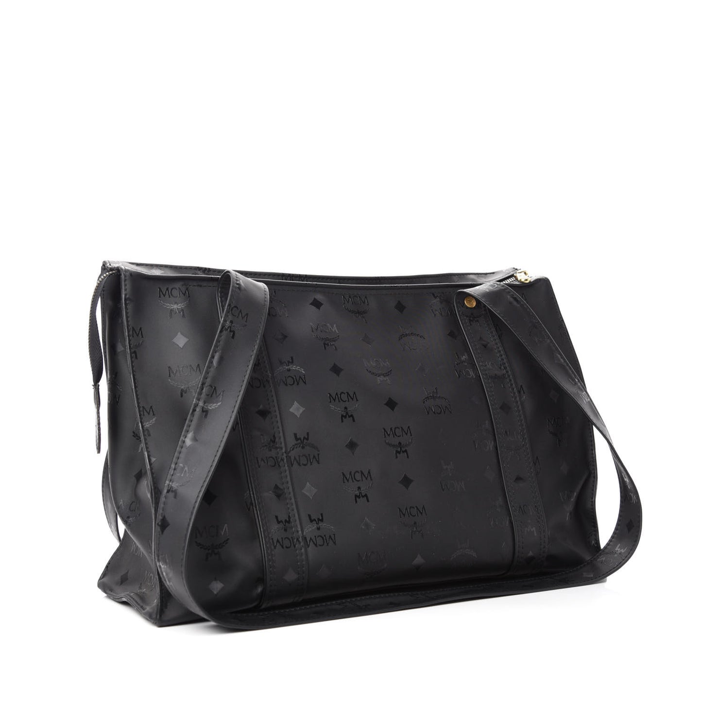 Monogram Coated Canvas Tote Bag Black
