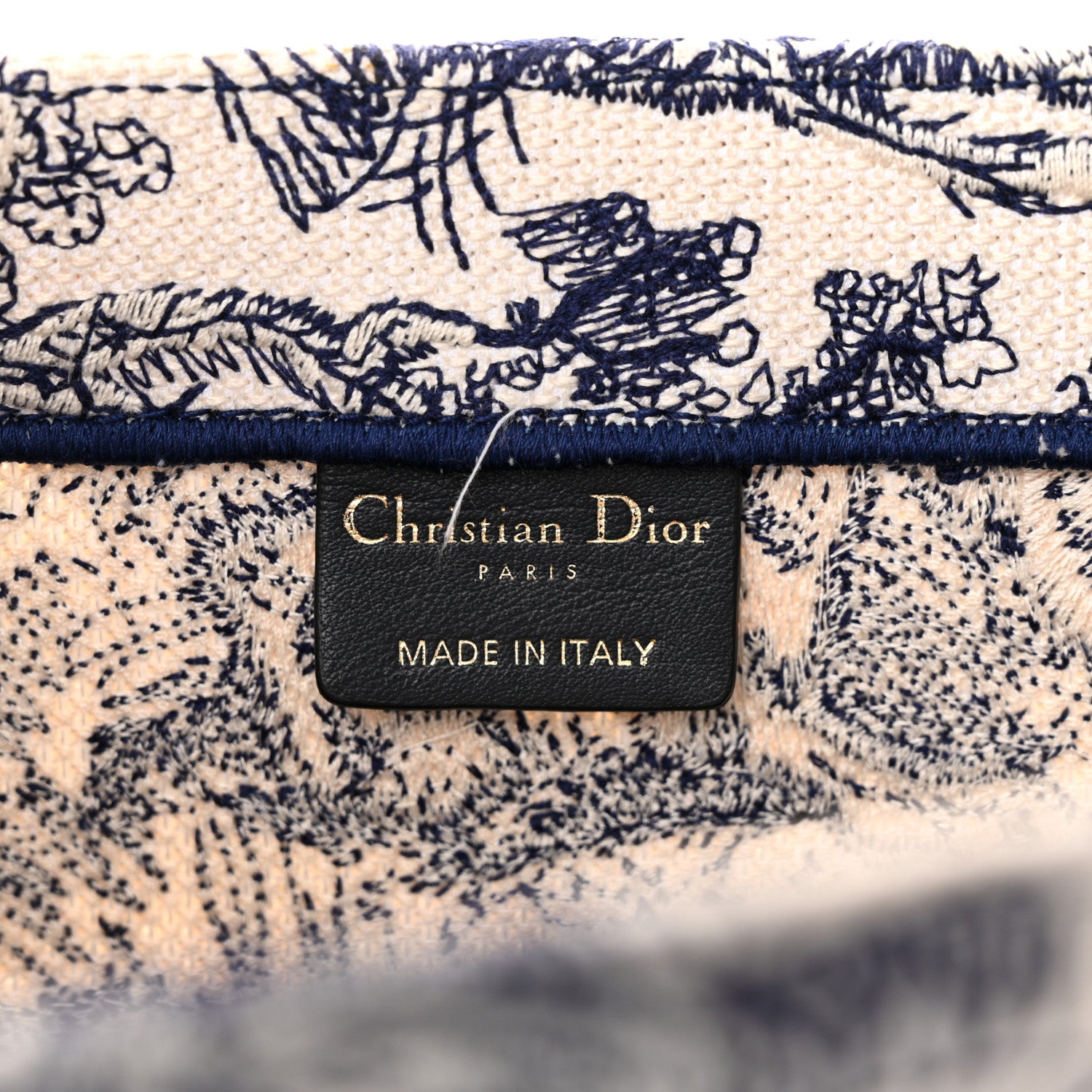 Christian Dior Canvas Embroidered Medium Toile De Jouy Reverse Book Tote Blue 6 of 12