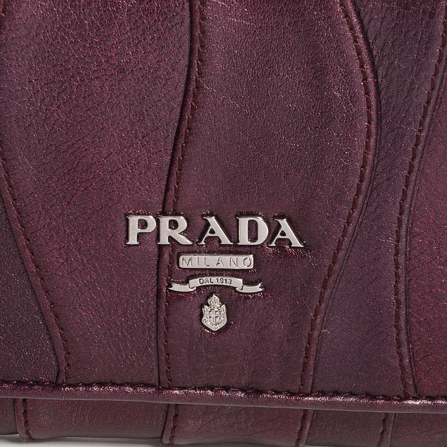 Prada Nappa Mordore Stripes Continental Wallet Lampone 3 of 10