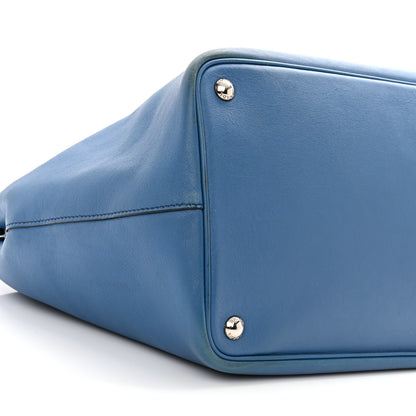 Prada City Calf Buckle Tote Cobalto 9 of 10
