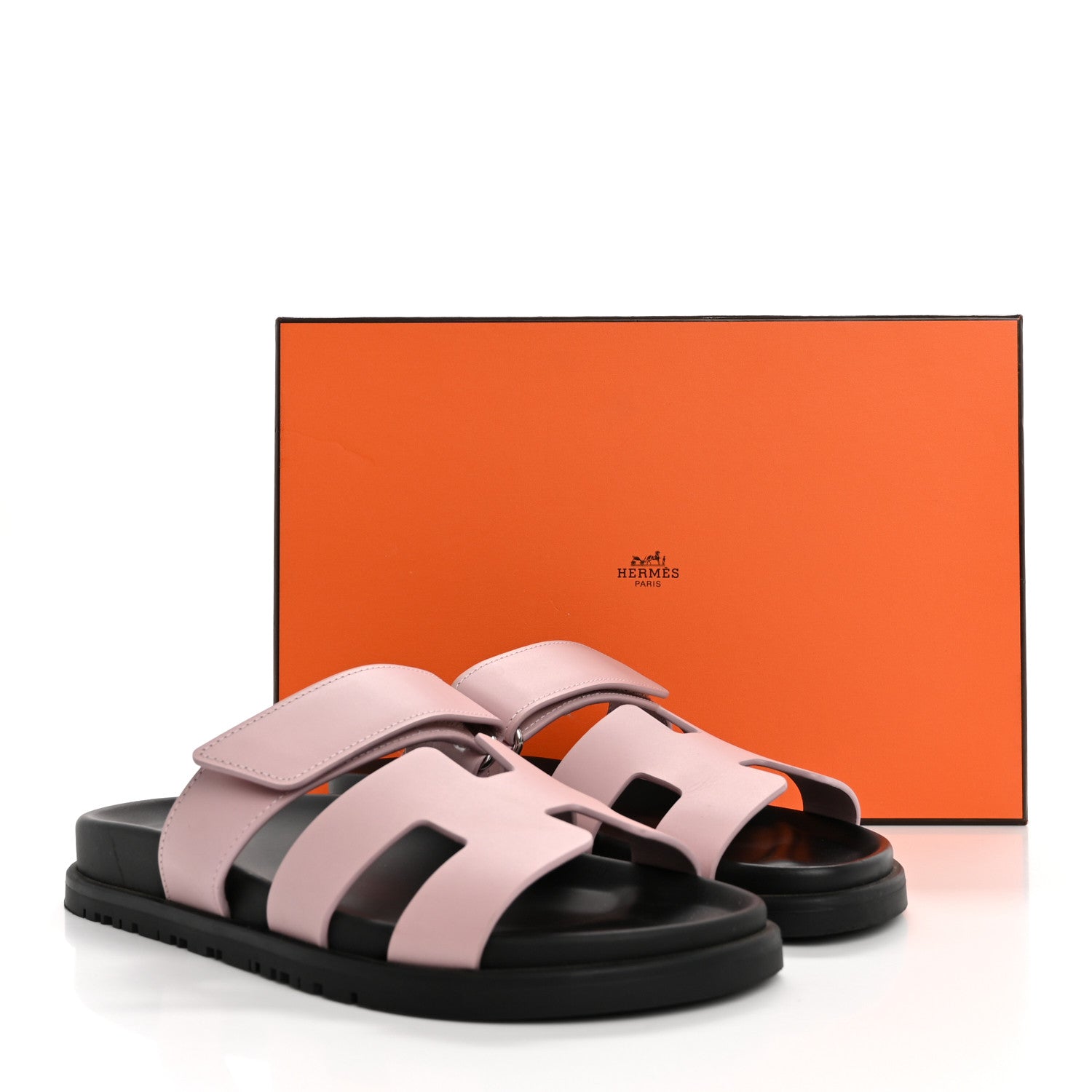Hermes Calfskin Womens Chypre Sandals 36 Rose Porcelaine 14 of 14