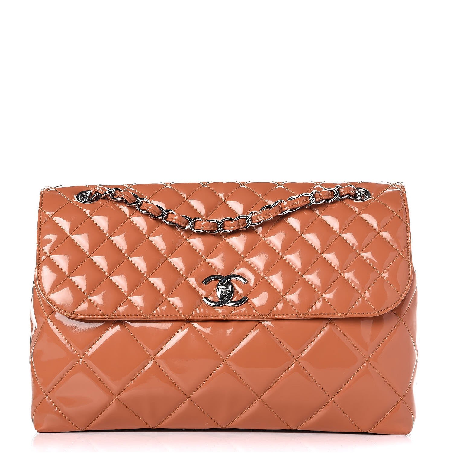 Chanel Vinyl Quilted In the Business Flap Bag Orange 1 of 9