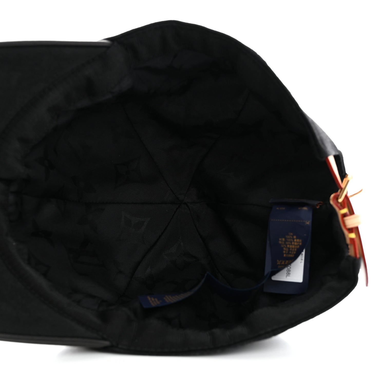 Calfskin Cotton Jacquard Monogram LV First Cap L Black