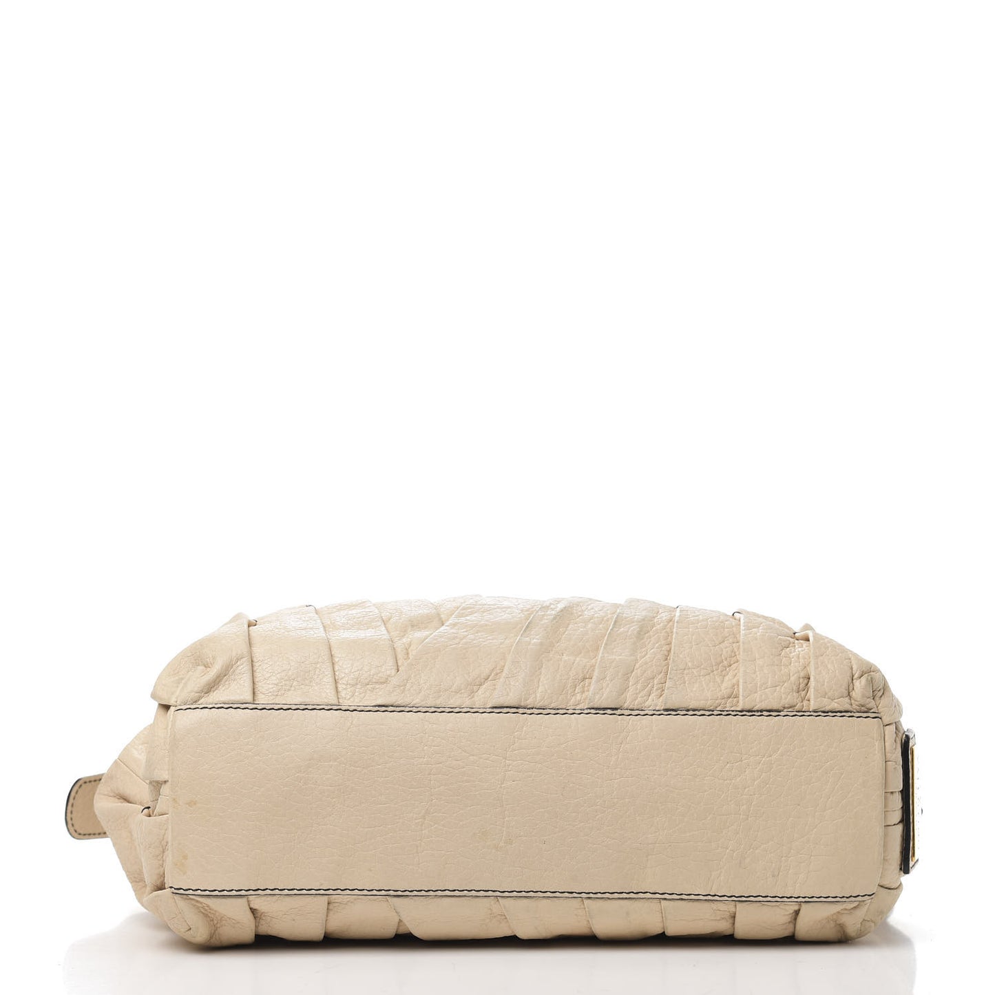Lambskin Pleated Studded Maizeon Tote Beige