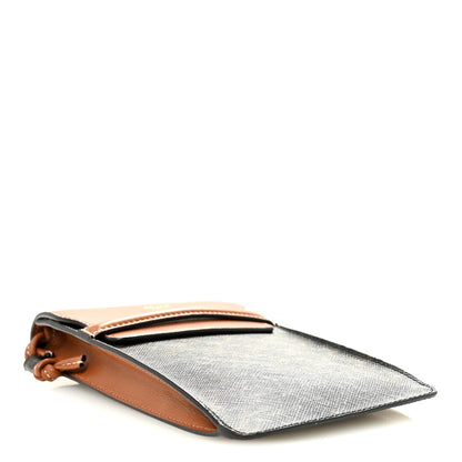 Celine Triomphe Canvas Lambskin Phone Pouch With Flap Tan 4 of 12