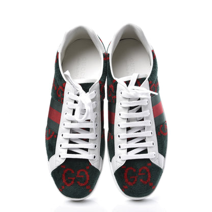 Gucci Covered Wool Big GG Monogram Mens Sneakers 8 Green Red 5 of 11