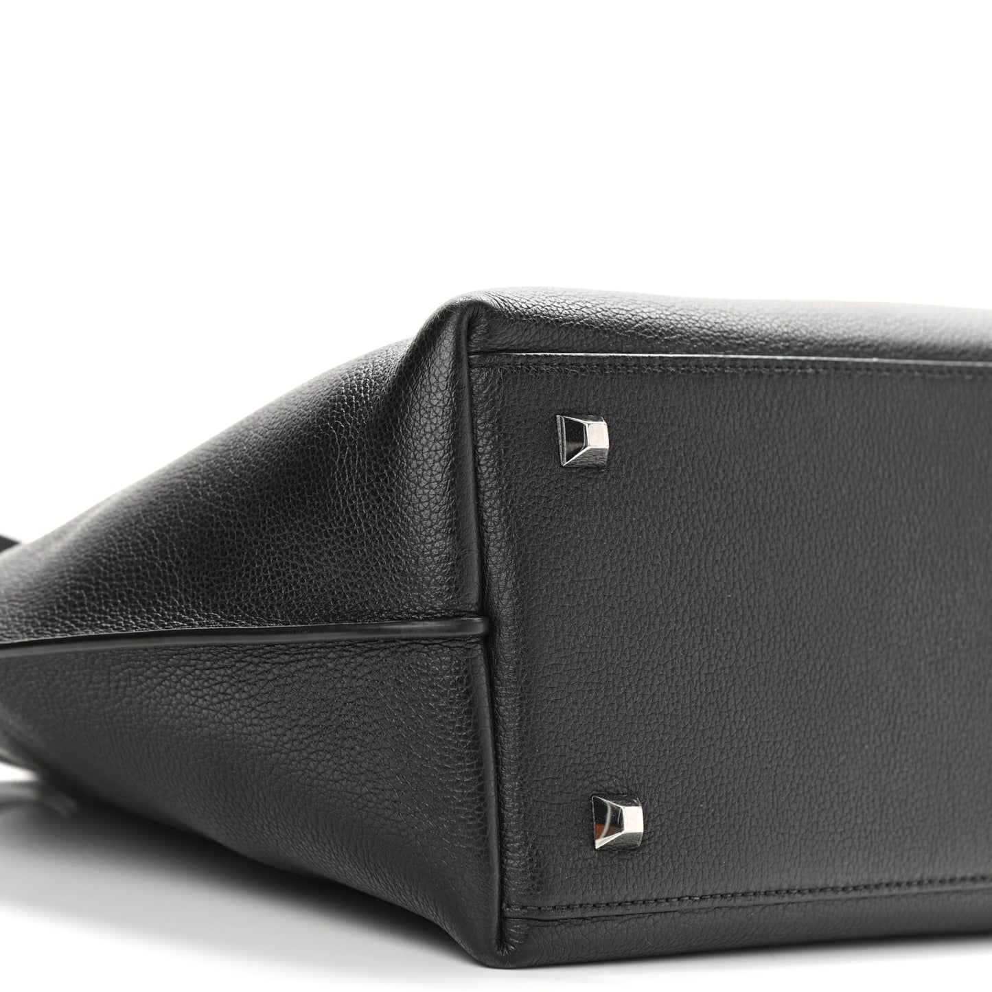 Grained Calfskin Medium Yris Shopper Tote Black