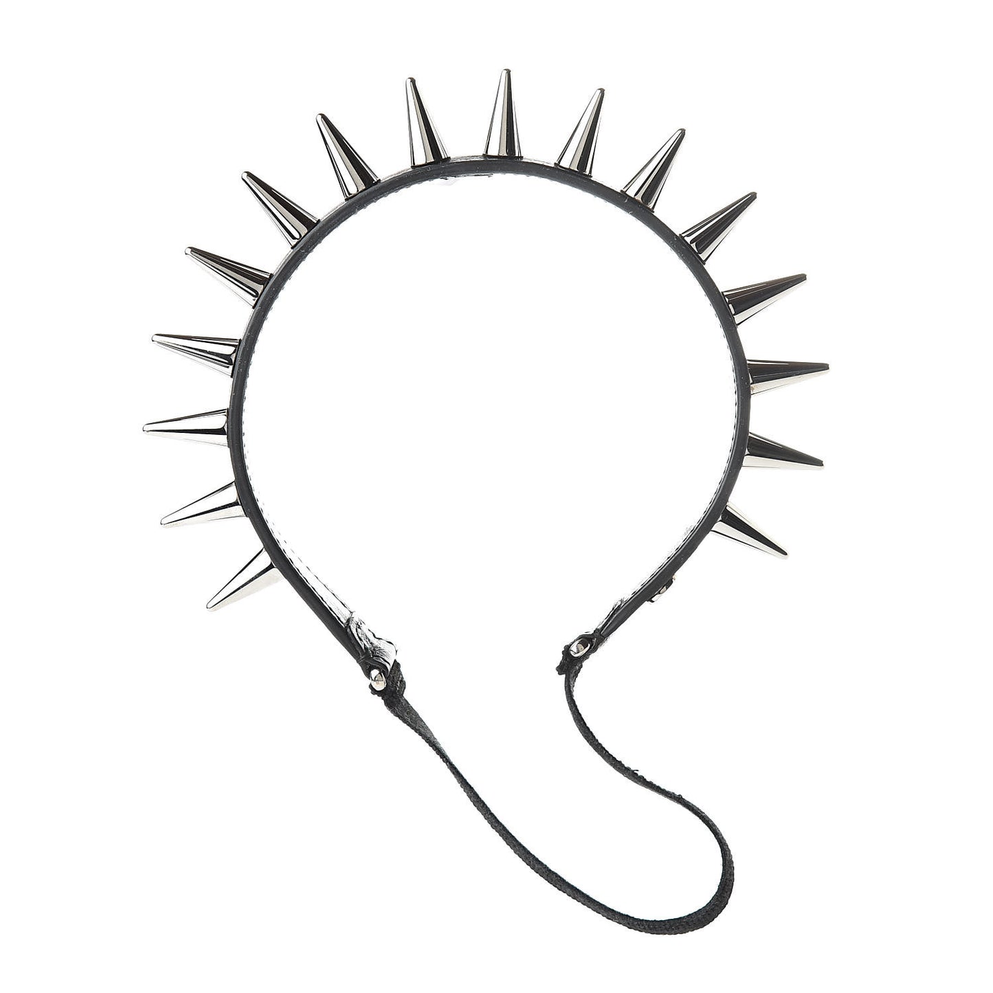 Calfskin Studs Elastic Headband Black