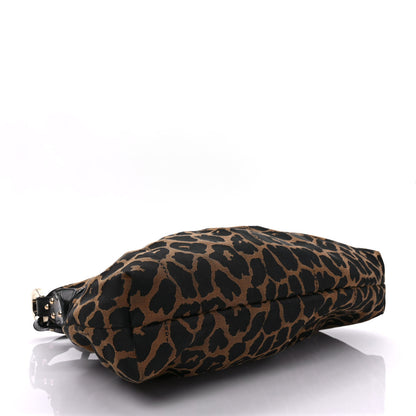 Fendi Jacquard Leopard Print Chef Hobo Tobacco 4 of 10