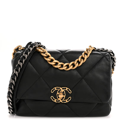 Chanel Goatskin Quilted Medium Chanel 19 Flap Black 1 of 12