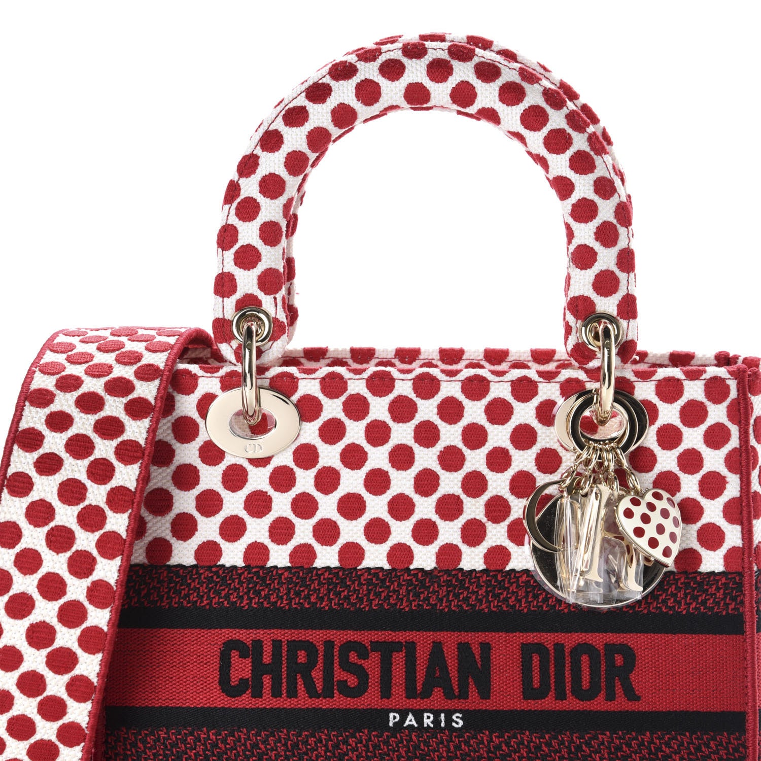 Christian Dior Canvas Medium DiorAmour Dots Lady D-Lite Red 10 of 10