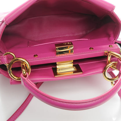 Fendi Nappa Mini Peekaboo Iconic Satchel Magenta 6 of 8