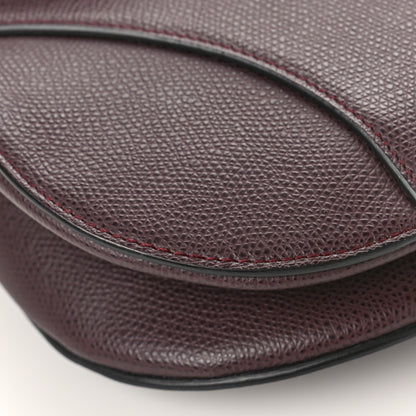Christian Dior Grained Calfskin Saddle Bag Burgundy 8 of 10