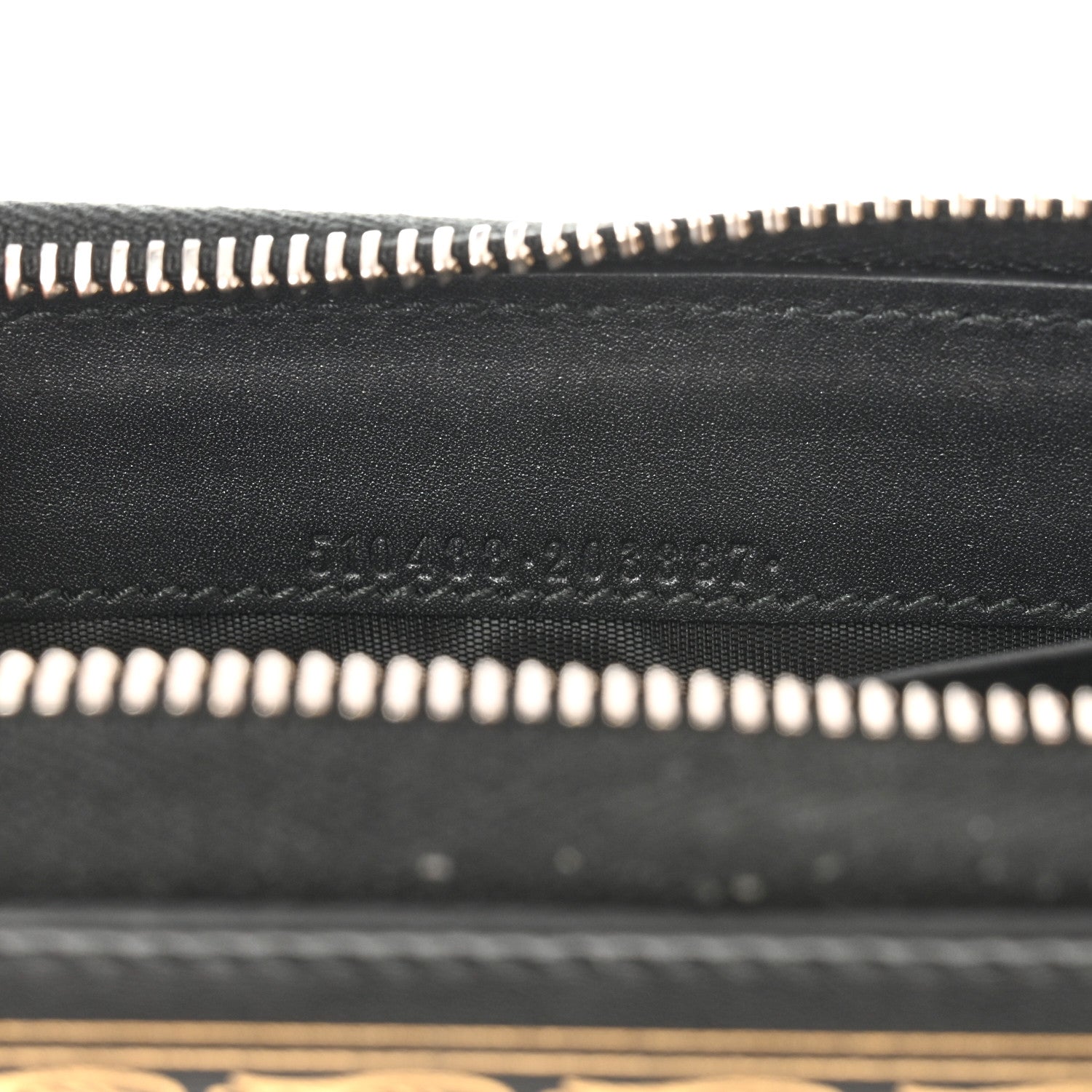 Gucci X SEGA Calfskin GUCCY Stars Zip Around Wallet Black Gold 6 of 10