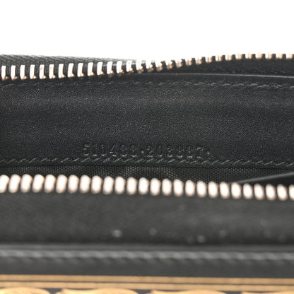 Gucci X SEGA Calfskin GUCCY Stars Zip Around Wallet Black Gold 6 of 10