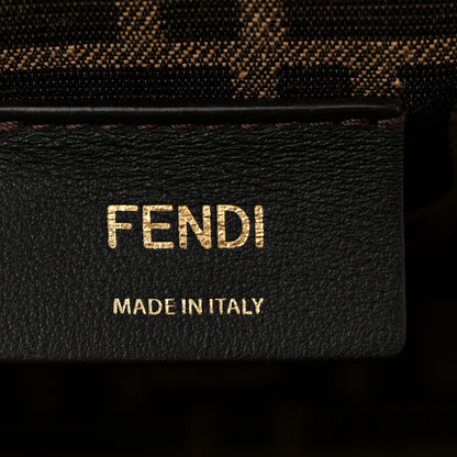 Fendi Shiny Nappa Fabric Jacquard FF 1974 Midi Fendi Tobacco Moro Ebano 6 of 10