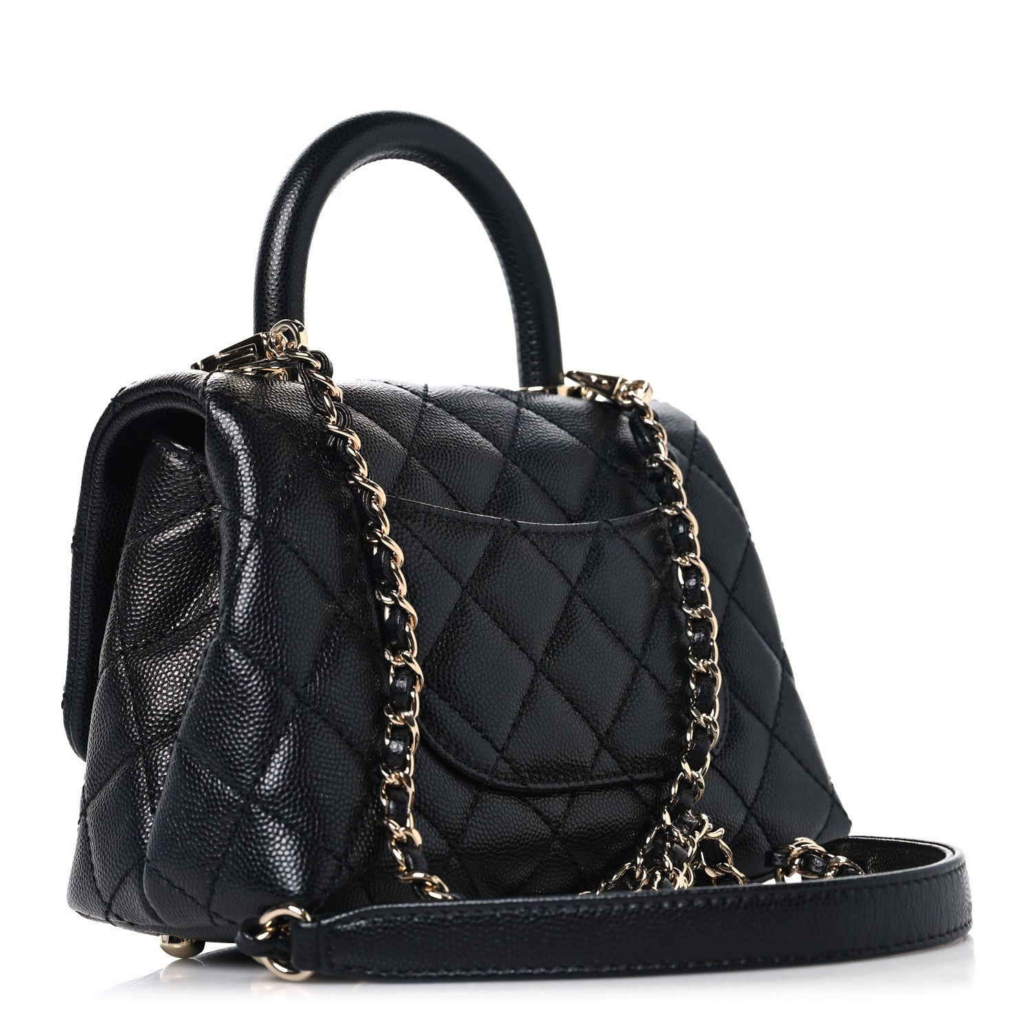Chanel Caviar Quilted Extra Mini Coco Handle Flap Black 3 of 10