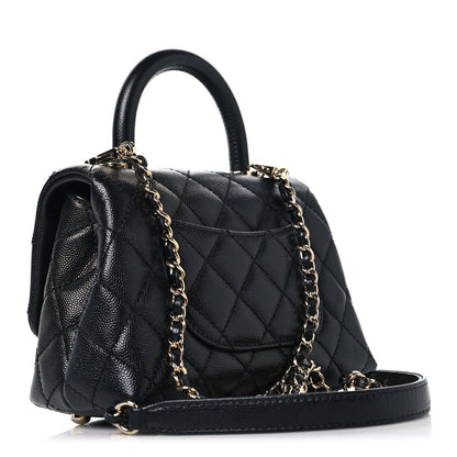 Chanel Caviar Quilted Extra Mini Coco Handle Flap Black 3 of 10