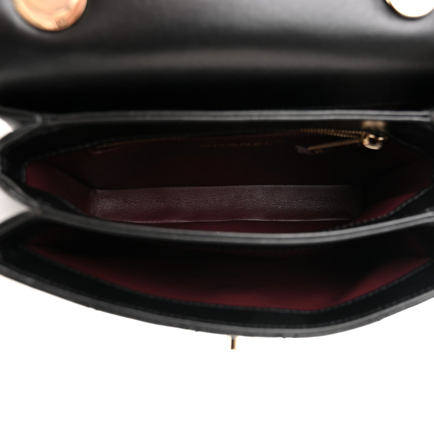 Lambskin Quilted Mini Trendy CC Dual Handle Flap Bag Black