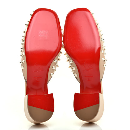 Christian Louboutin Shiny Nappa Spikes Mulaconka 35 Mules 38 Nude 5 of 8