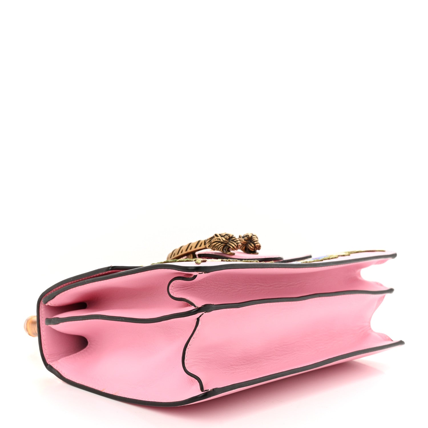 Gucci Calfskin Bamboo Web Embroidered Medium Dionysus Top Handle Bag Pink 4 of 15