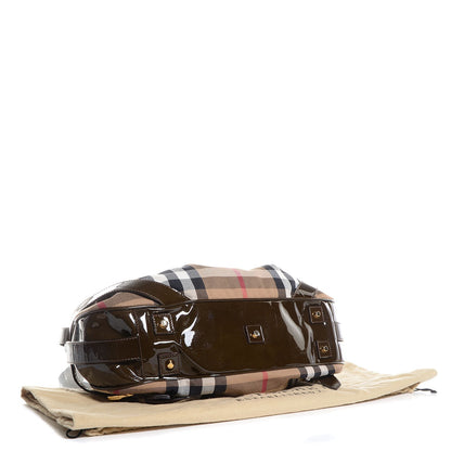 Burberry Patent House Check Margaret Bag Brown 4 of 10