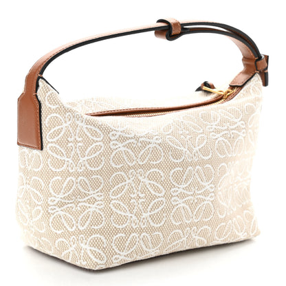 Loewe Jacquard Anagram Calfskin Small Cubi Bag Ecru Tan 3 of 9